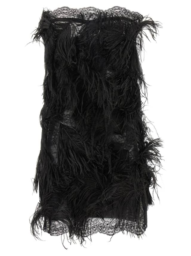 Black Polyamide Short Dress