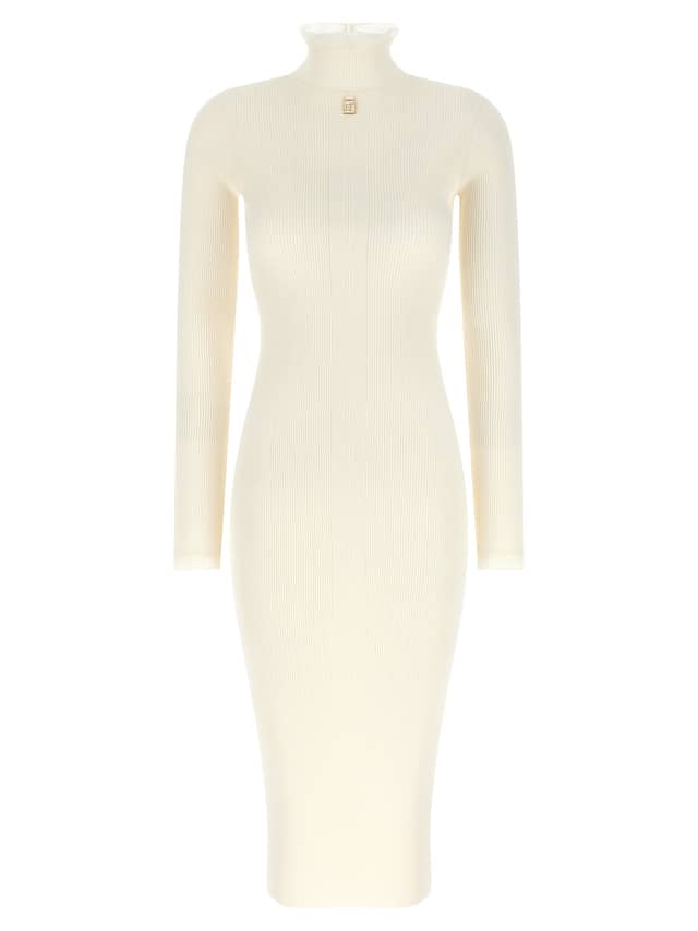 White Viscose Midi Dress