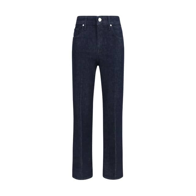 Blue Polyester Cropped Jeans
