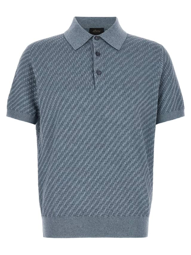 Blue Cotton Polo Shirt