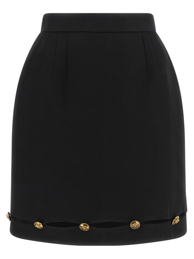 Black Virgin Wool Long Skirt