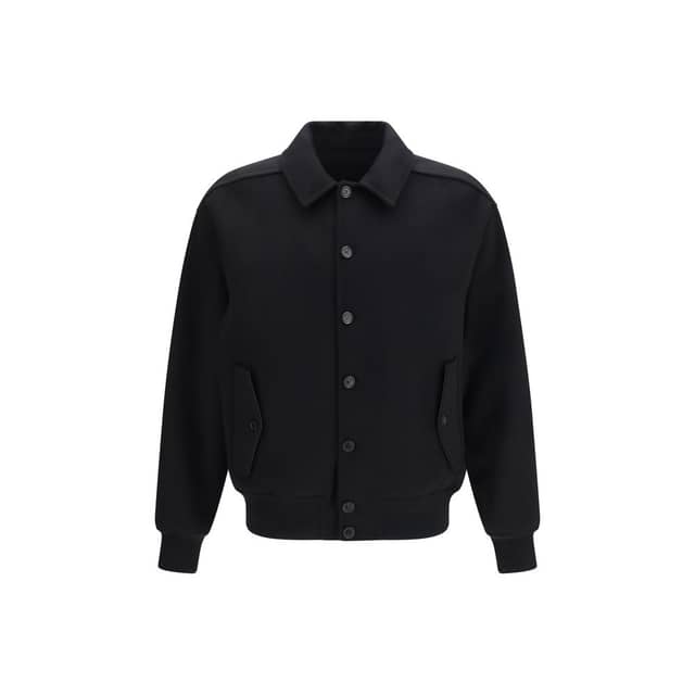 Black Wool Oves Aries Biker Jacket