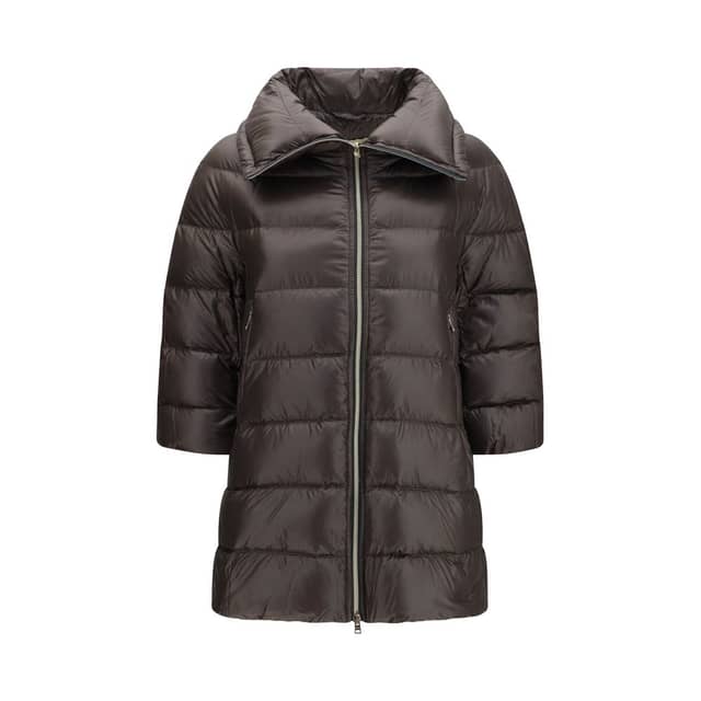 Gray Polyester Full-Length Jacket