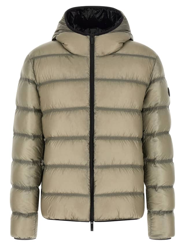 Beige Polyamide Full-Length Jacket
