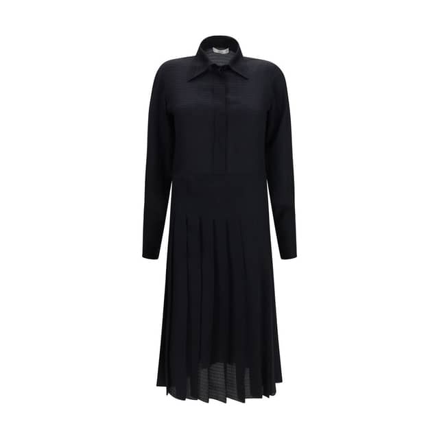 Black Silk Casual Dress