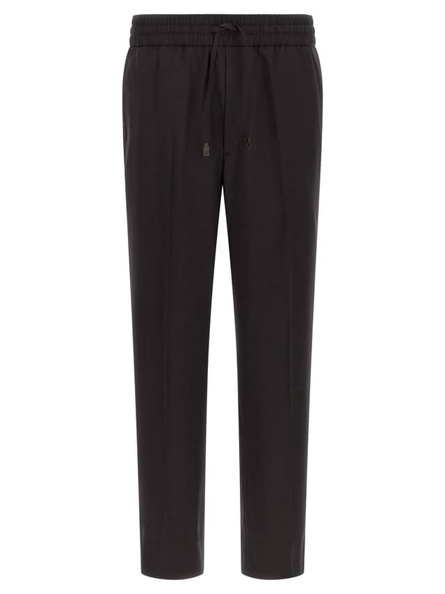 Brown Wool Casual Pants