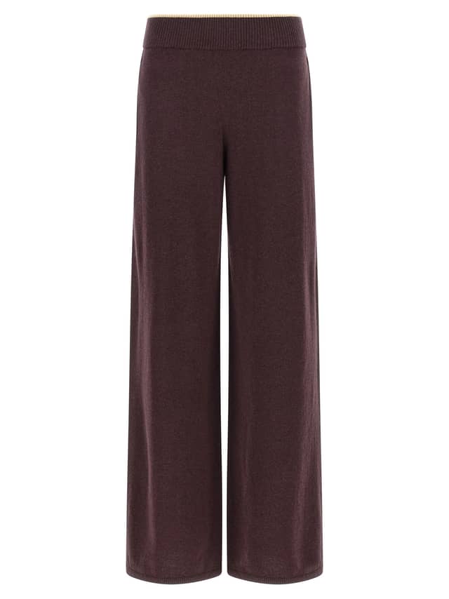 Purple Wool Casual Pants