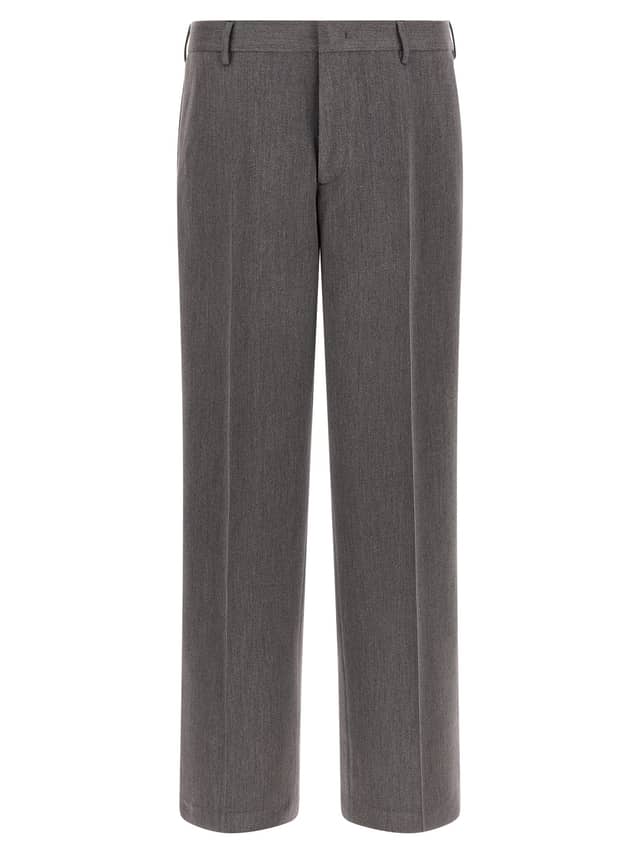 Brown Polyester Casual Pants