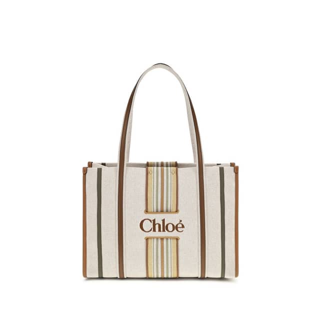 Beige Cotton Shoulder Bag