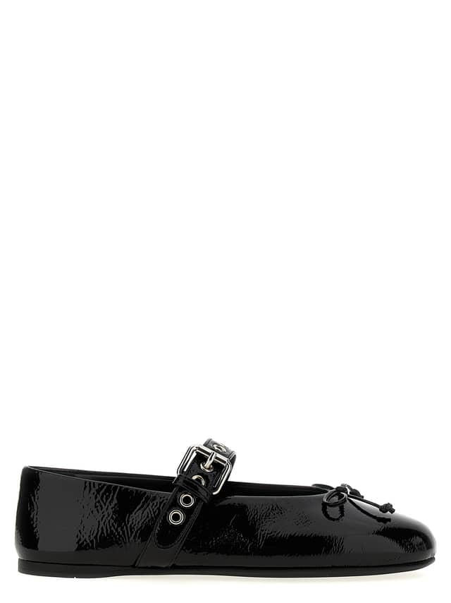 Black Calfskin Ballet Flats