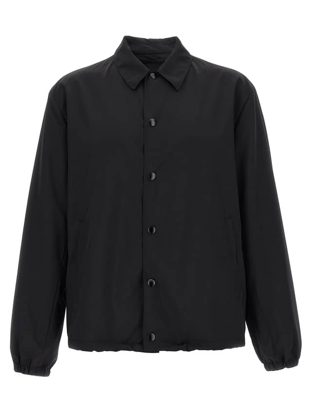 Black Virgin Wool Full-Length Jacket