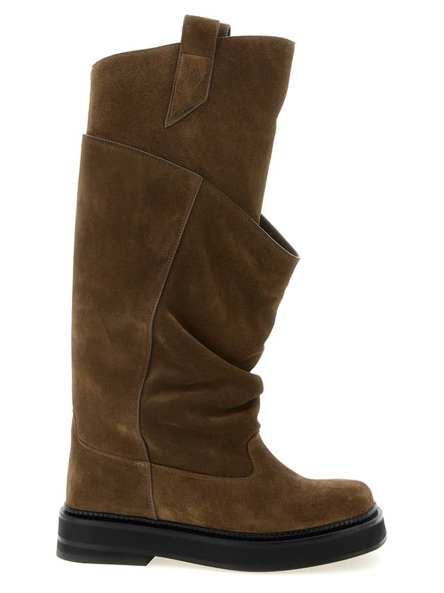 Brown Calfskin Over The Knee