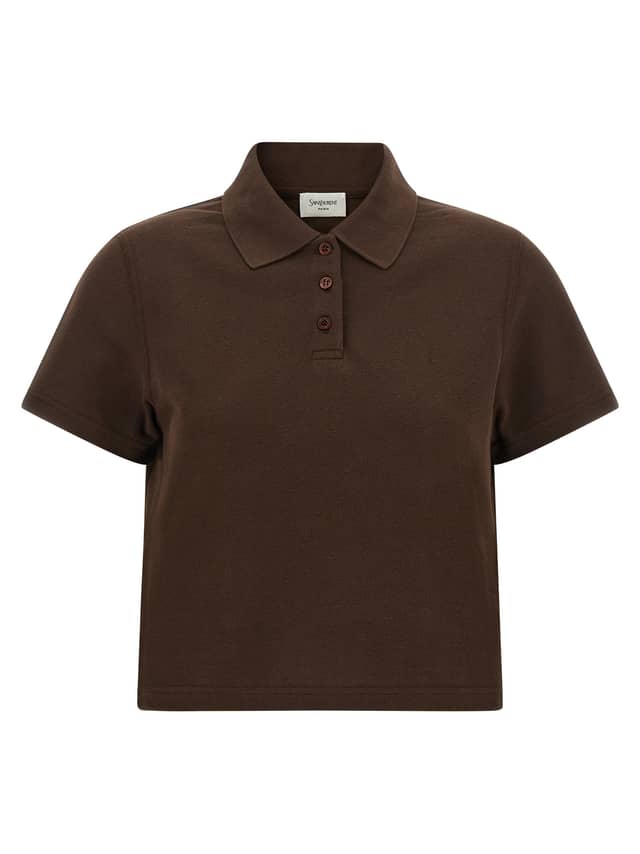 Brown Cotton Polo Shirt