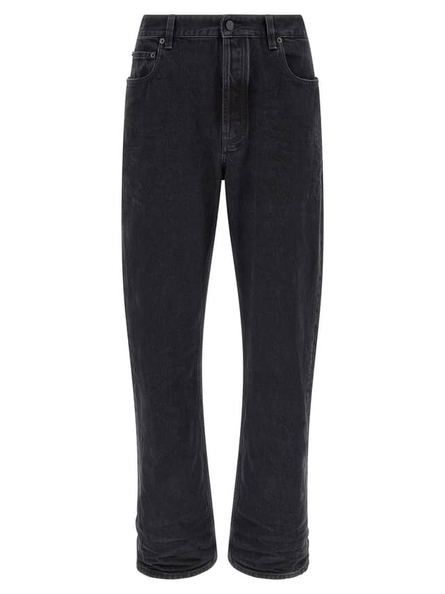 Black Cotton Relaxed Fit Jeans