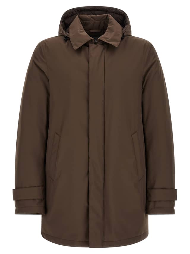 Brown Polyester Parka
