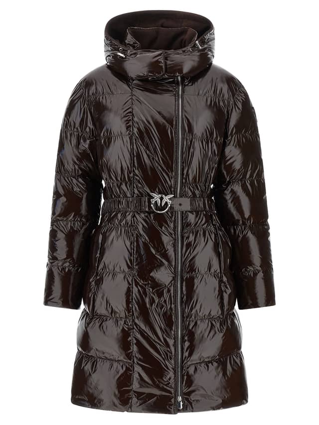 Brown Polyamide Full-Length Jacket