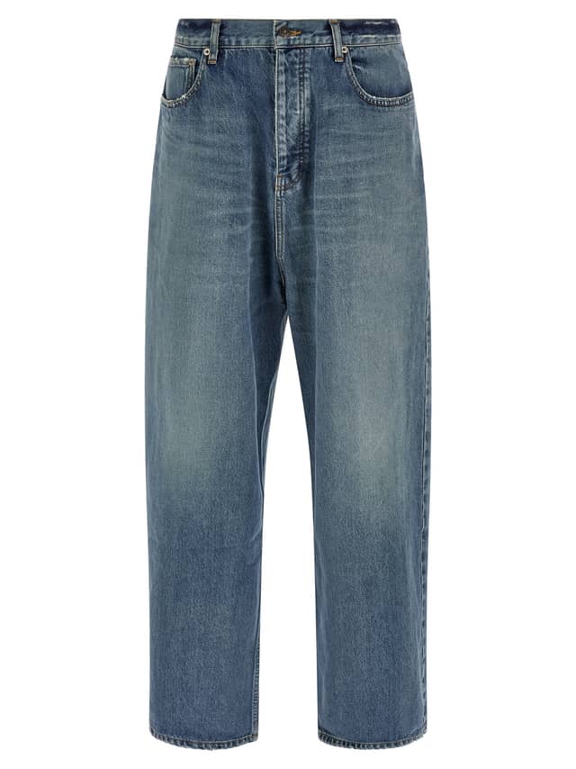 Blue Cotton Relaxed Fit Jeans