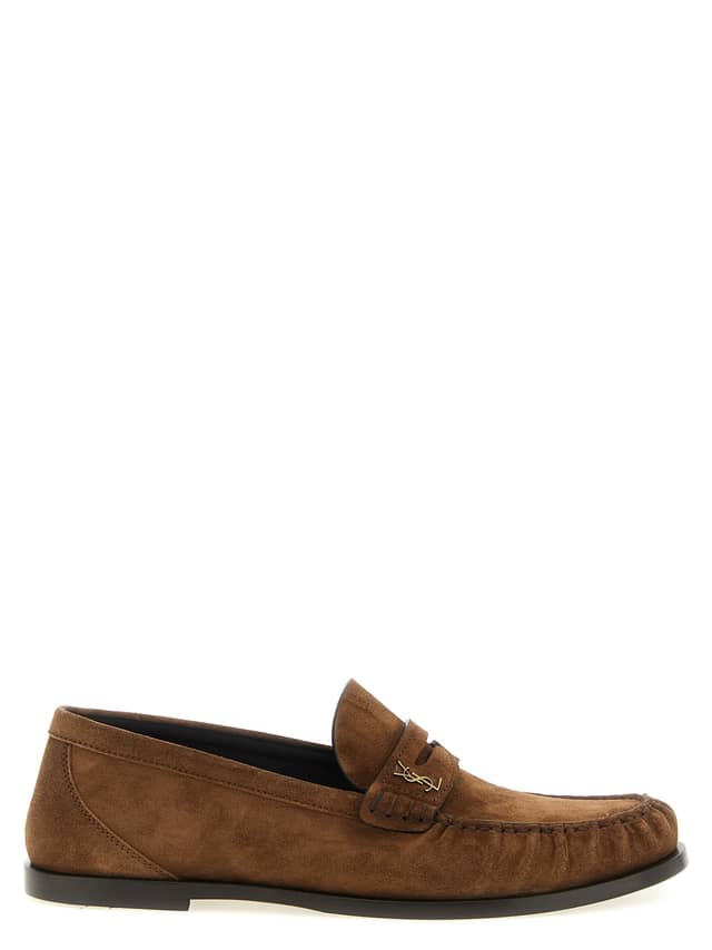 Brown Calfskin Slip-On Loafers