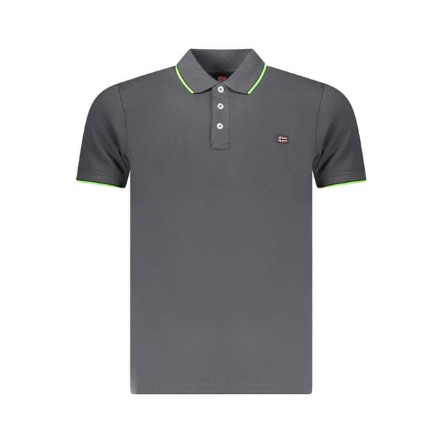 Gray Cotton Mens Polo Shirt