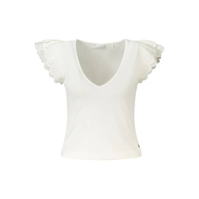 Bianco Poliestere Womens T-Shirt