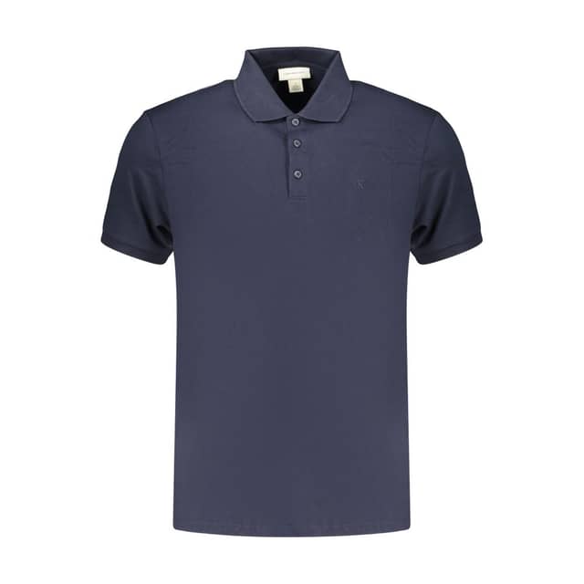 Blue Cotton Men's Polo Shirt