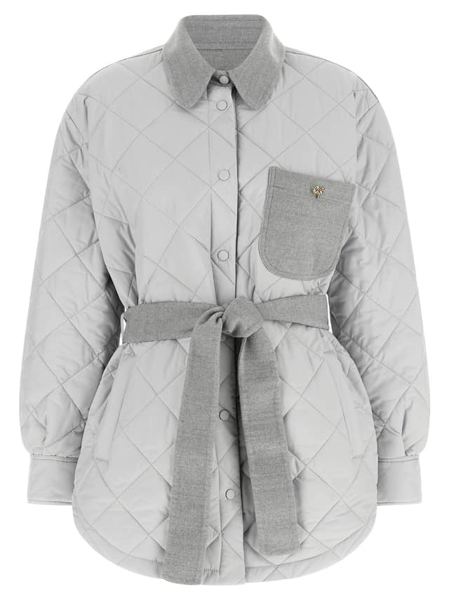 Gray Polyester Shell Jacket
