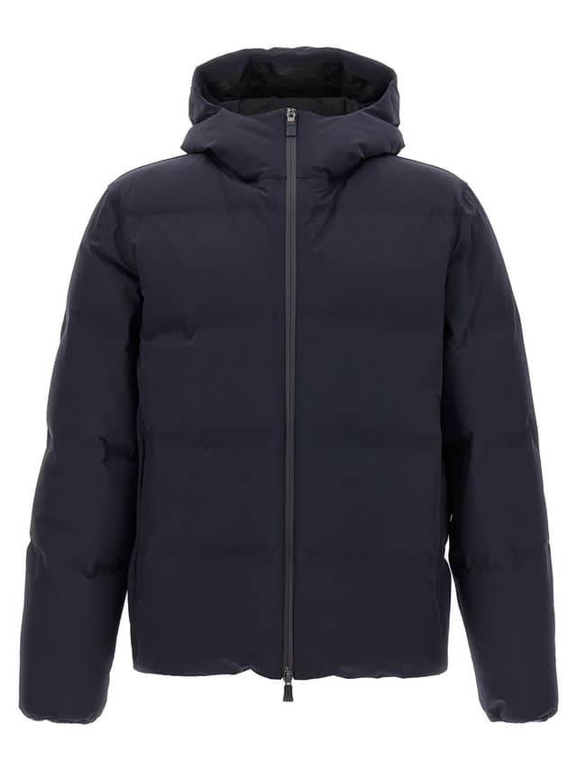 Blue Polyamide Full-Length Jacket
