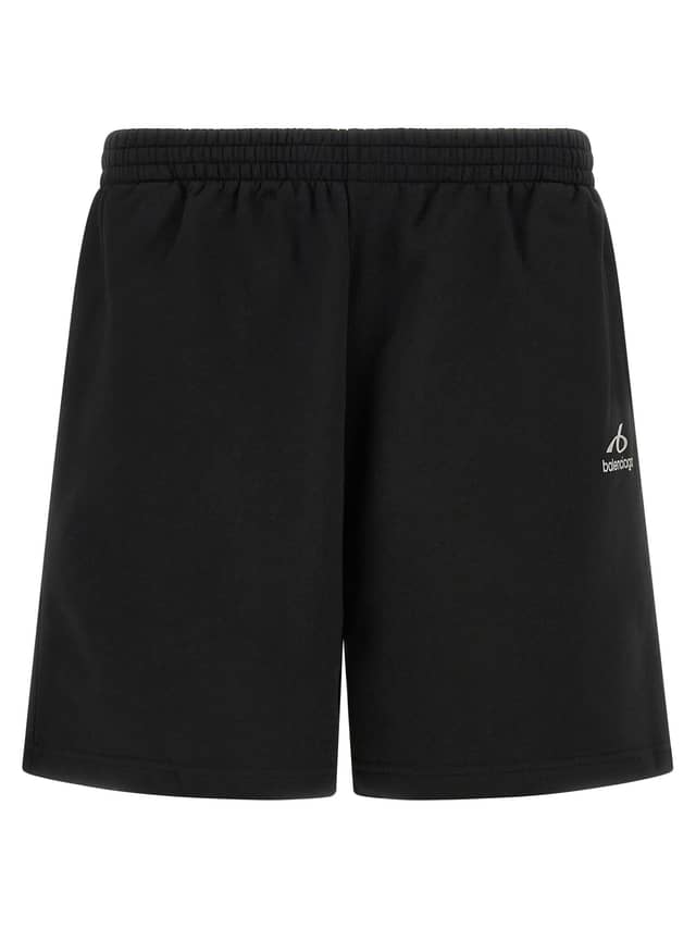 Black Cotton Bermuda Shorts