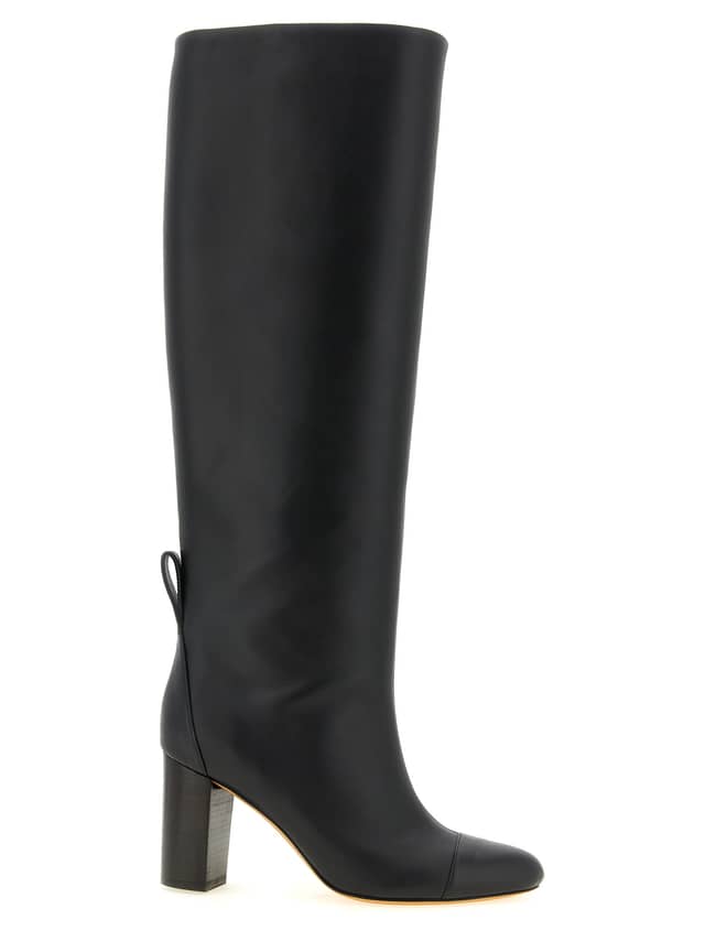 Black Calfskin Over The Knee