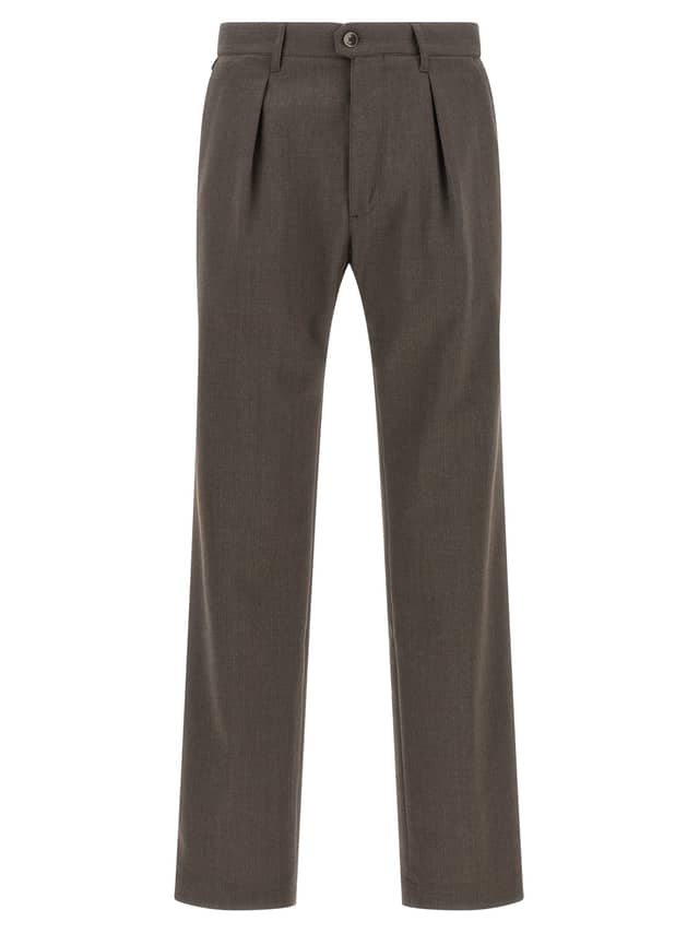 Brown Polyester Dress Pants