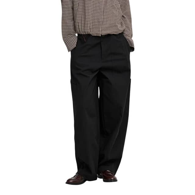Black Cotton Cargo Pants
