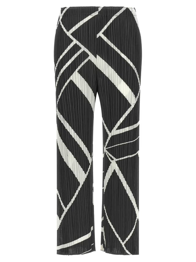 Gray Polyester Casual Pants