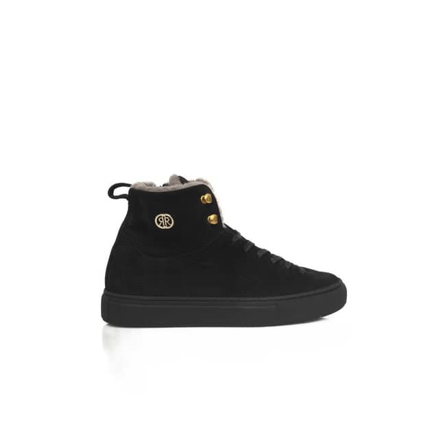 Black Cowhide Women Sneaker