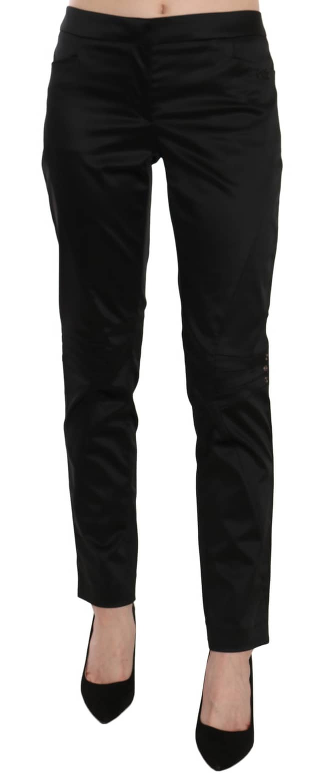 Black Mid Waist Skinny Dress Formal Trousers Pants