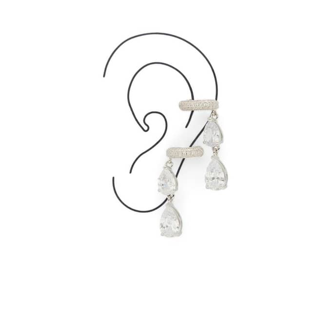 Silver Elastane Earrings