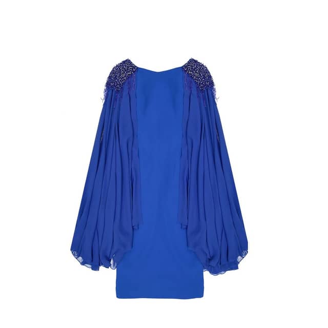 Blue Acetate Cocktail Dress