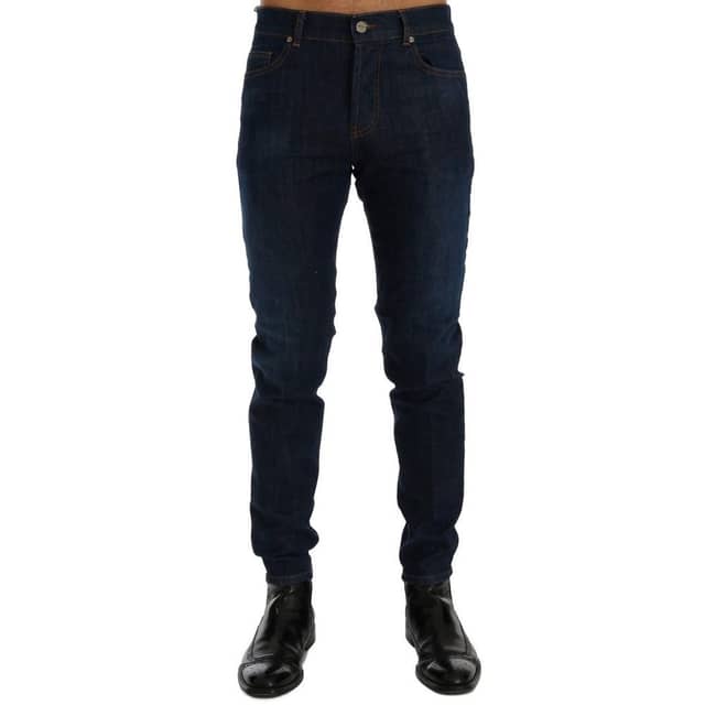 Blue Cotton Slim Fit Jeans