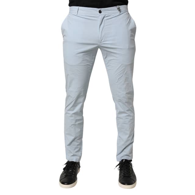 Light Blue Skinny Dress Trouser Pants