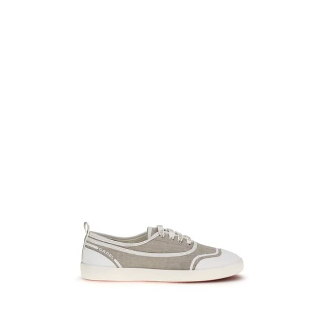 Beige Cotton Low Top Sneakers
