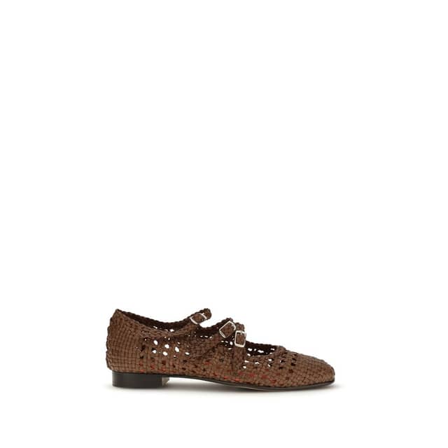 Brown Calf Leather Bos Taurus Ballet Flats