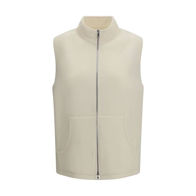 Beige Wool Oves Aries Sleeveless Jacket