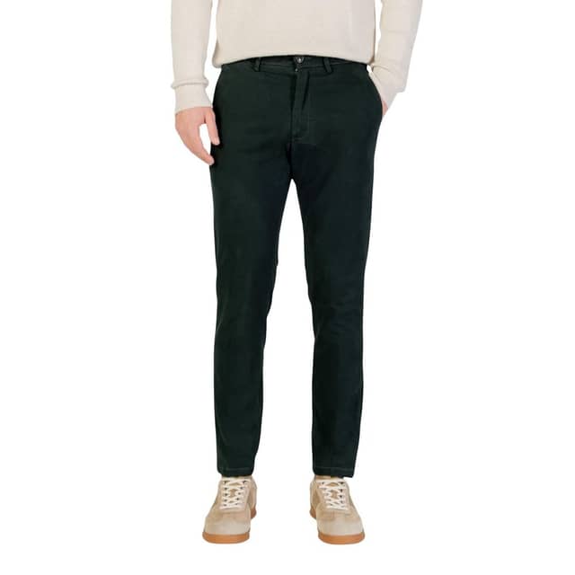 Green Cotton Skinny Pants
