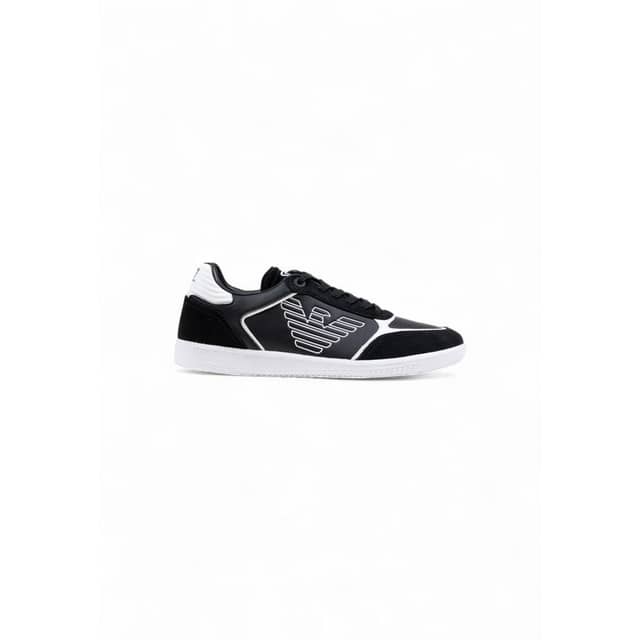 Black And White Leather Athletic Sneakers