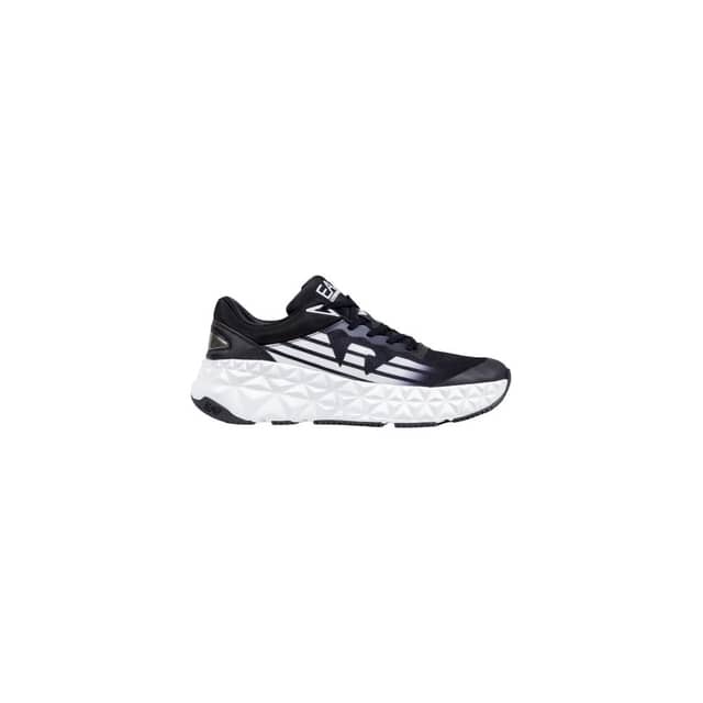 Black And White Polyester Athletic Sneakers