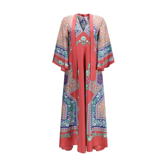 Multicolor Silk Casual Dress