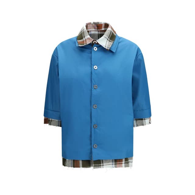 Blue Polyamide Dress Shirt