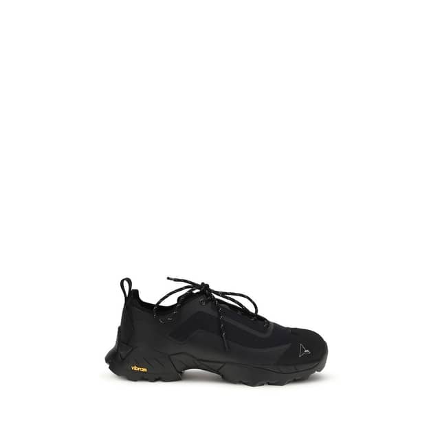 Black Polyester Athletic Sneakers
