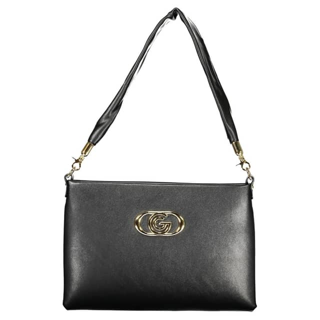 Black Polyurethane Women Handbag