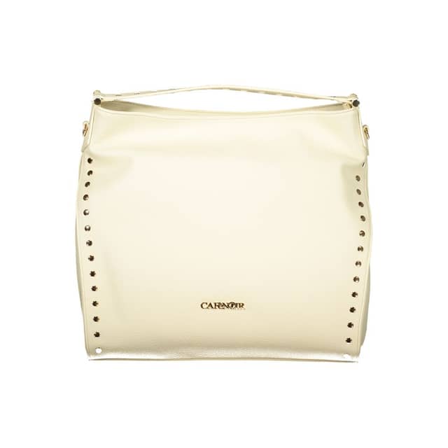 Beige Polyurethane Women Shoulder Bag