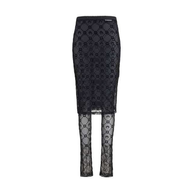 Black Recycled Polyamide Midi Skirt